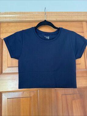 OFFLINE by Aerie Navy Crop Tee